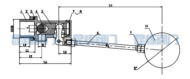 不銹鋼可調(diào)式浮球閥結(jié)構(gòu)圖- 上海昆煉閥門(mén)制造有限公司 不銹鋼可調(diào)式浮球閥結(jié)構(gòu)圖- 上海昆煉閥門(mén)制造有限公司