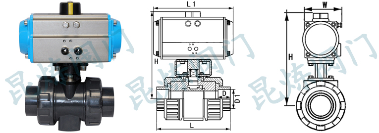 Q611S、Q641S氣動(dòng)塑料球閥結(jié)構(gòu)圖- 上海昆煉閥門(mén)制造有限公司 Q611S、Q641S氣動(dòng)塑料球閥結(jié)構(gòu)圖- 上海昆煉閥門(mén)制造有限公司